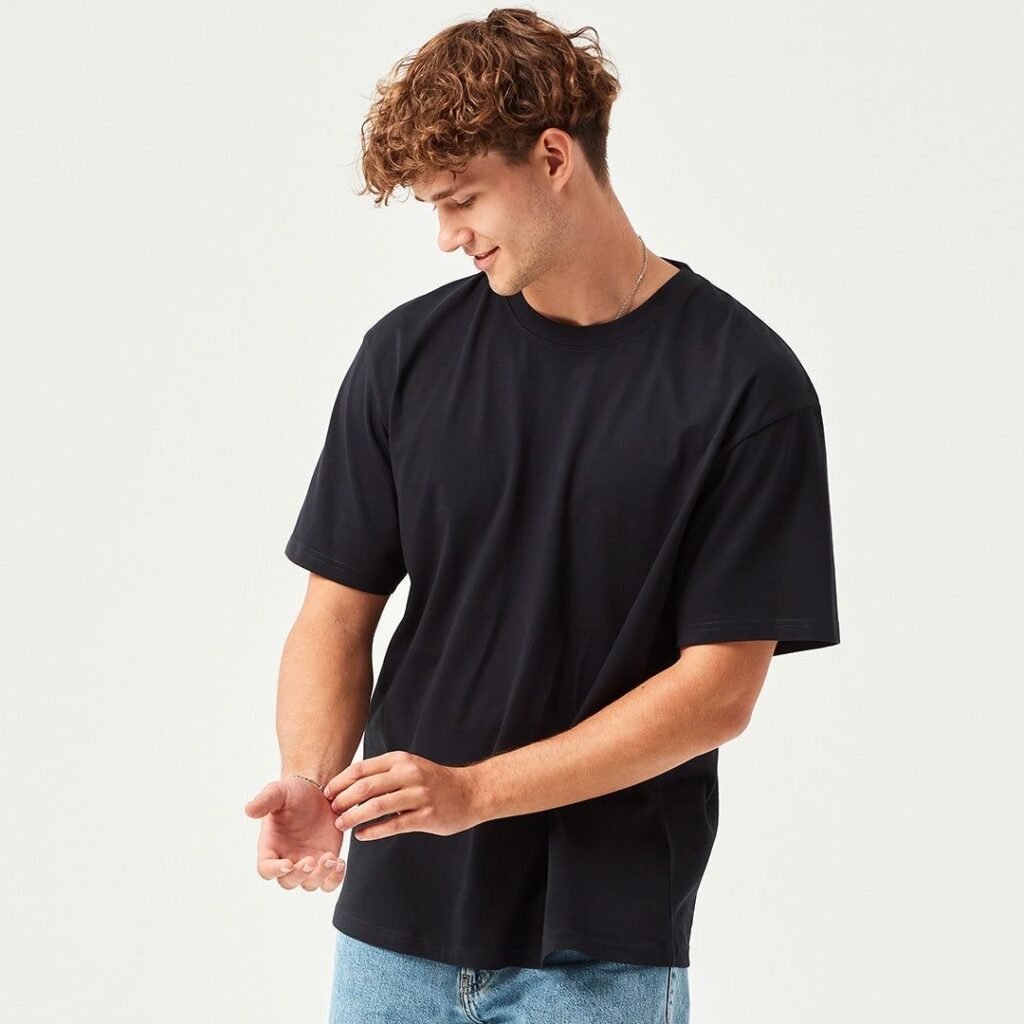 oversized t shirt black plain