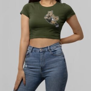 Women Green Crop Top